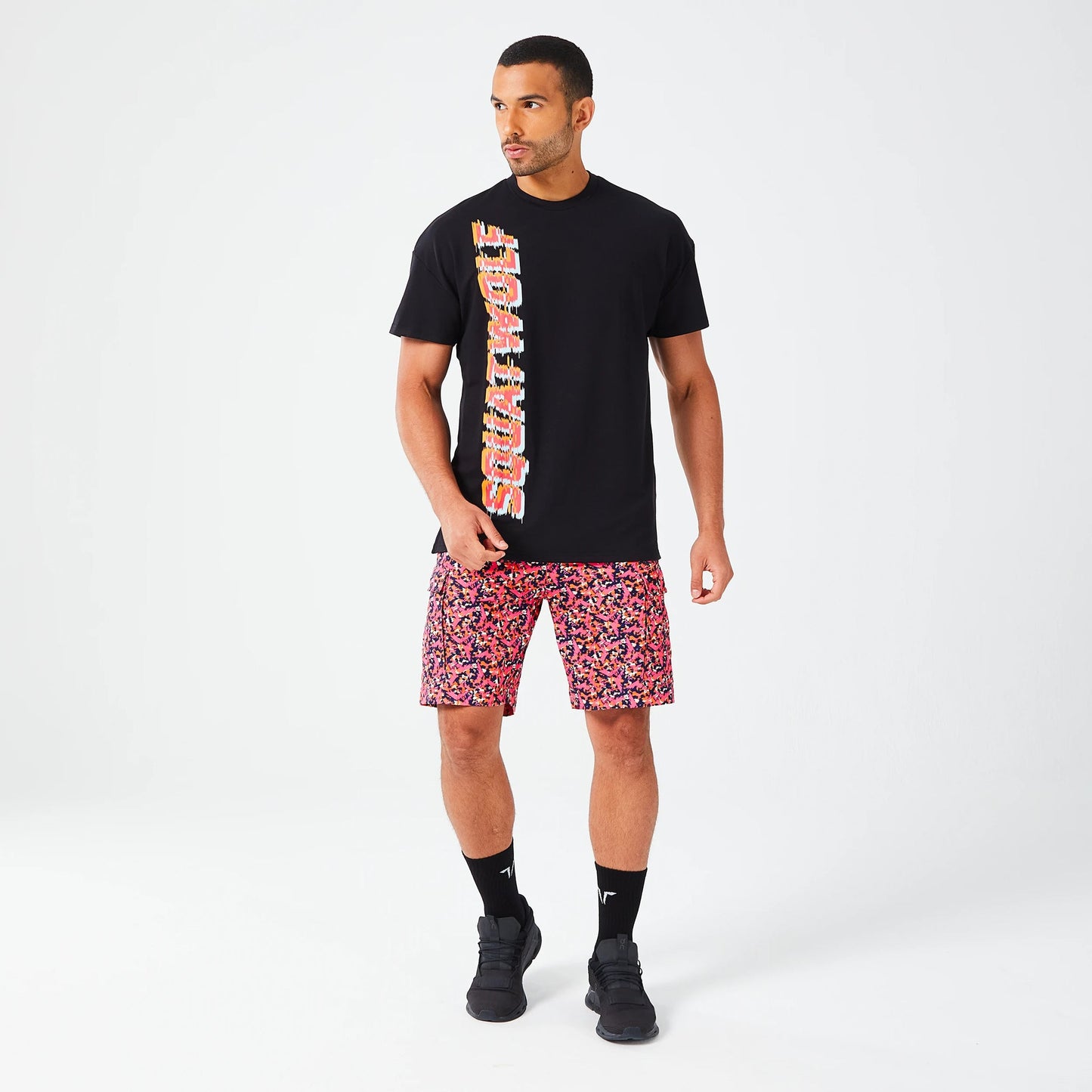 CODE UTILITY CARGO SHORTS - HOT PINK GLITCH CAMO