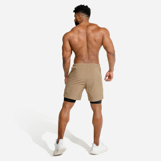 LIMITLESS 2IN1 SHORTS TAUPE