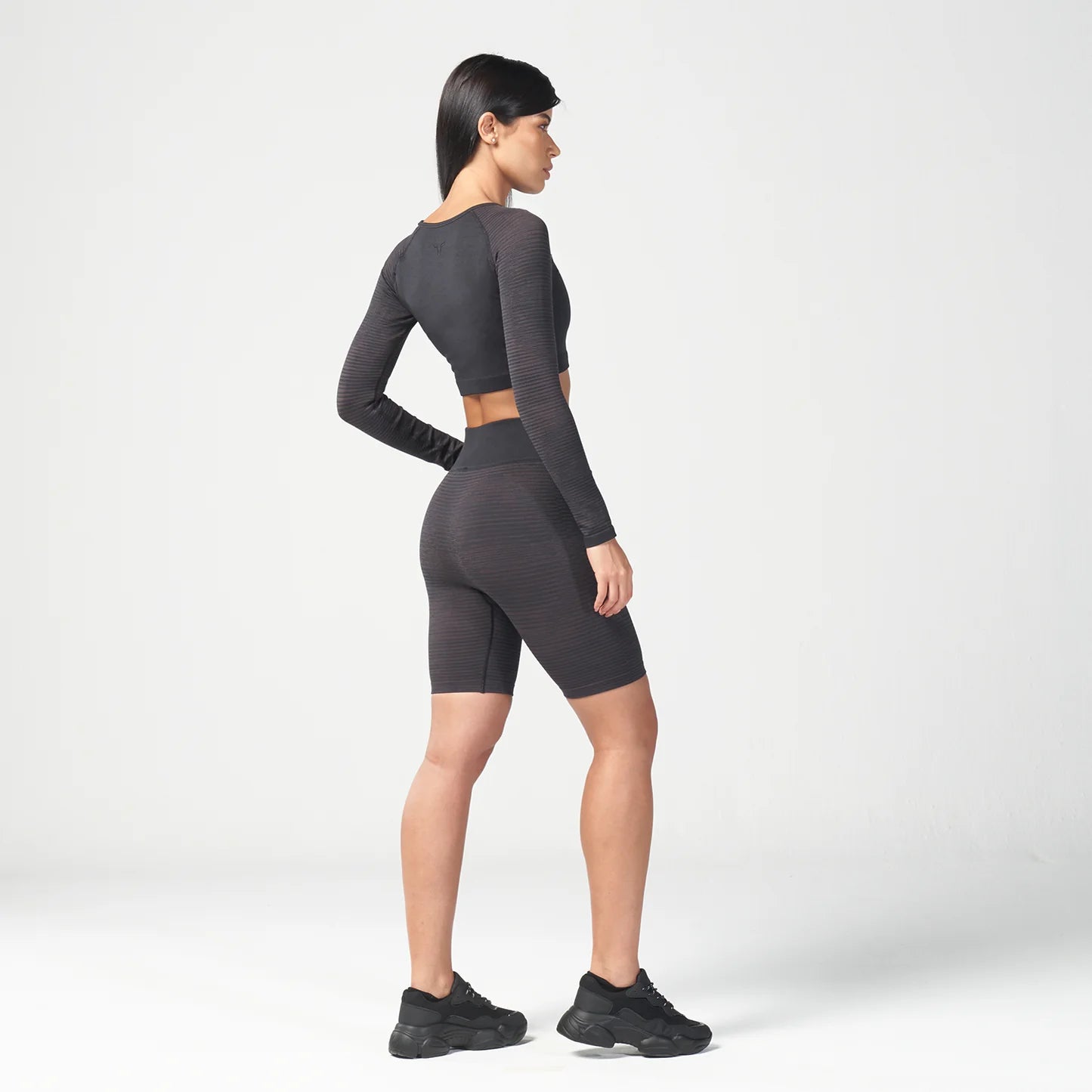 INFINITY STRIPE SEAMLESS SHORT BLACK