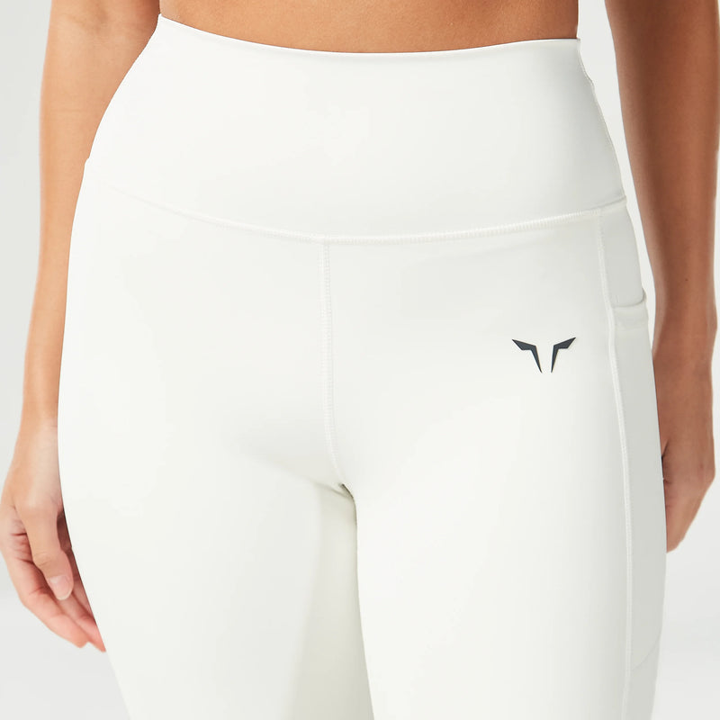 ESSENTIAL CROPPED DOUBLE LAYERED LEGGINGS 24" - PEARL WHITE