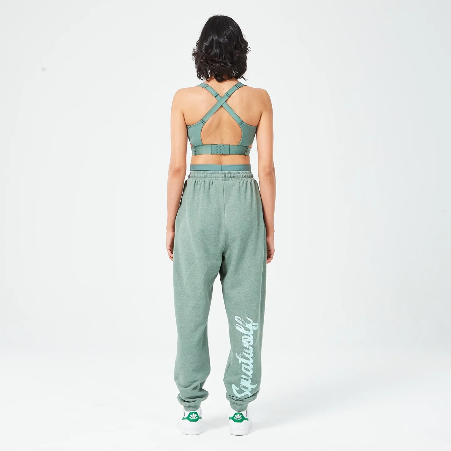 RETROGRADE CRISS CROSS BRA TOP DARK FOREST