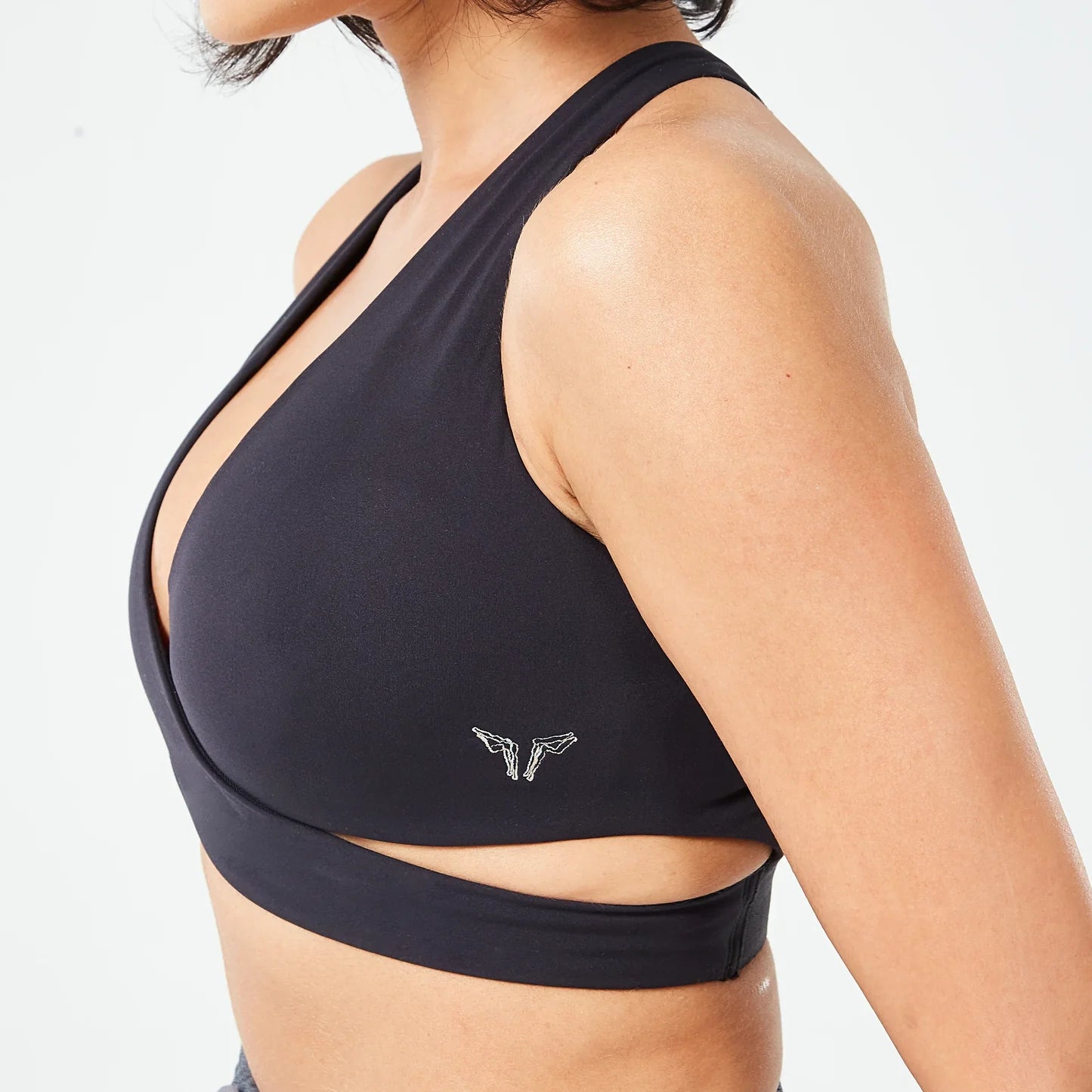 RETROGRADE CRISS CROSS BRA TOP BLACK