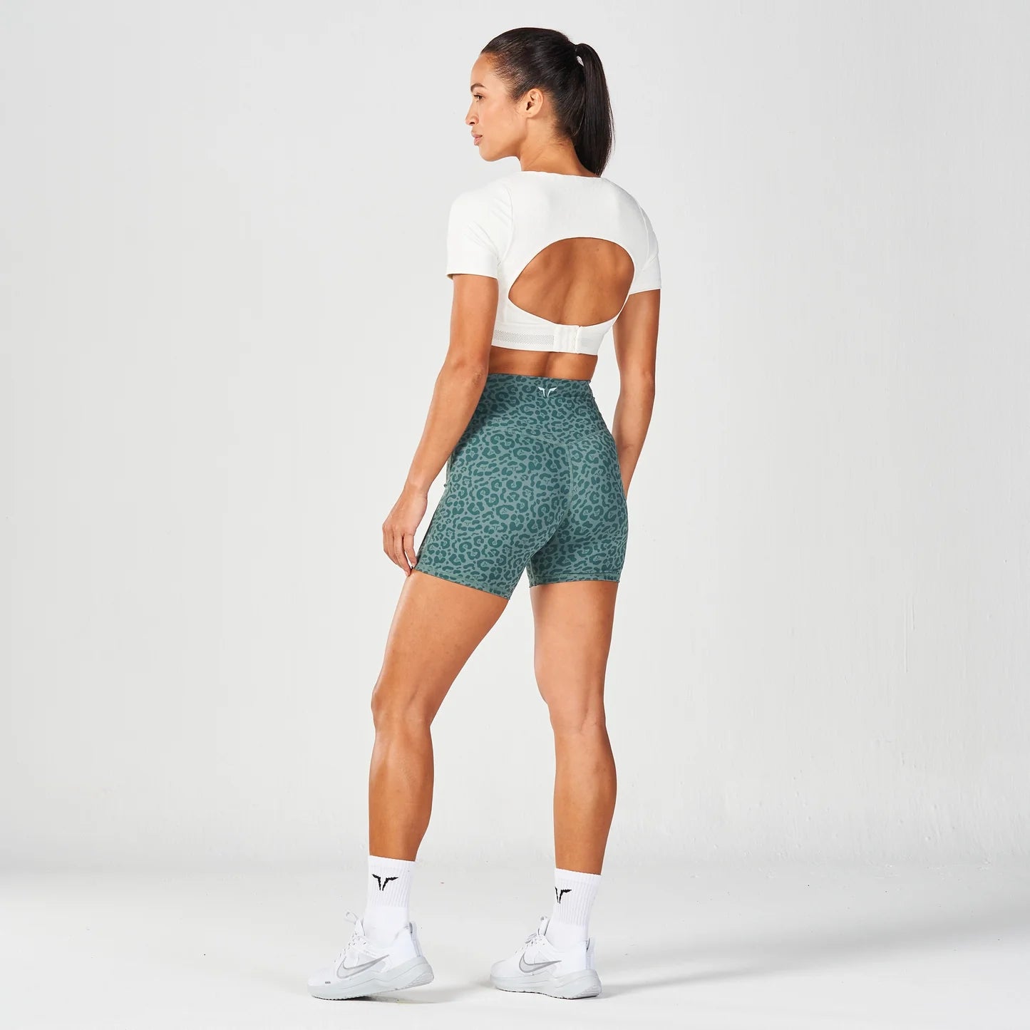 UNTAMED 5" BIKER SHORTS DARK FOREST PRINT