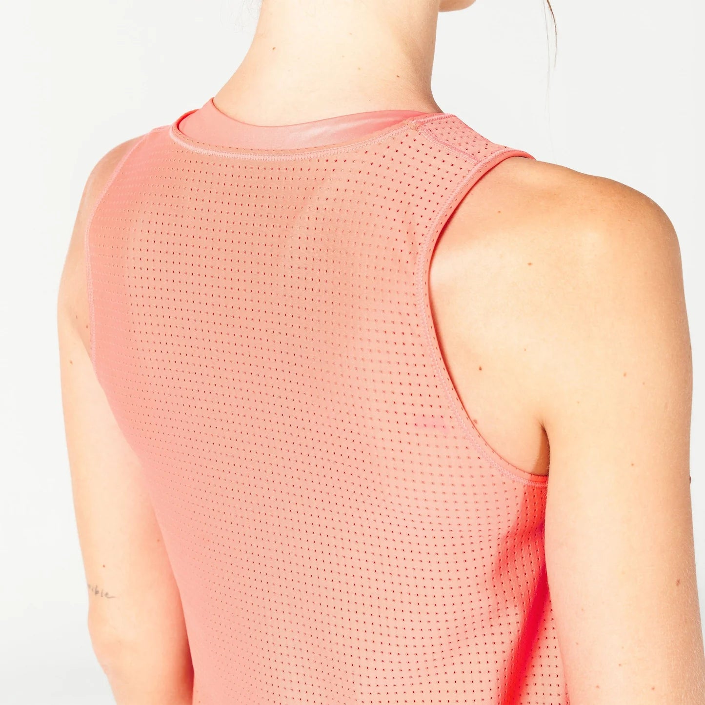 MESH REVERSIBLE TANK HOT CORAL