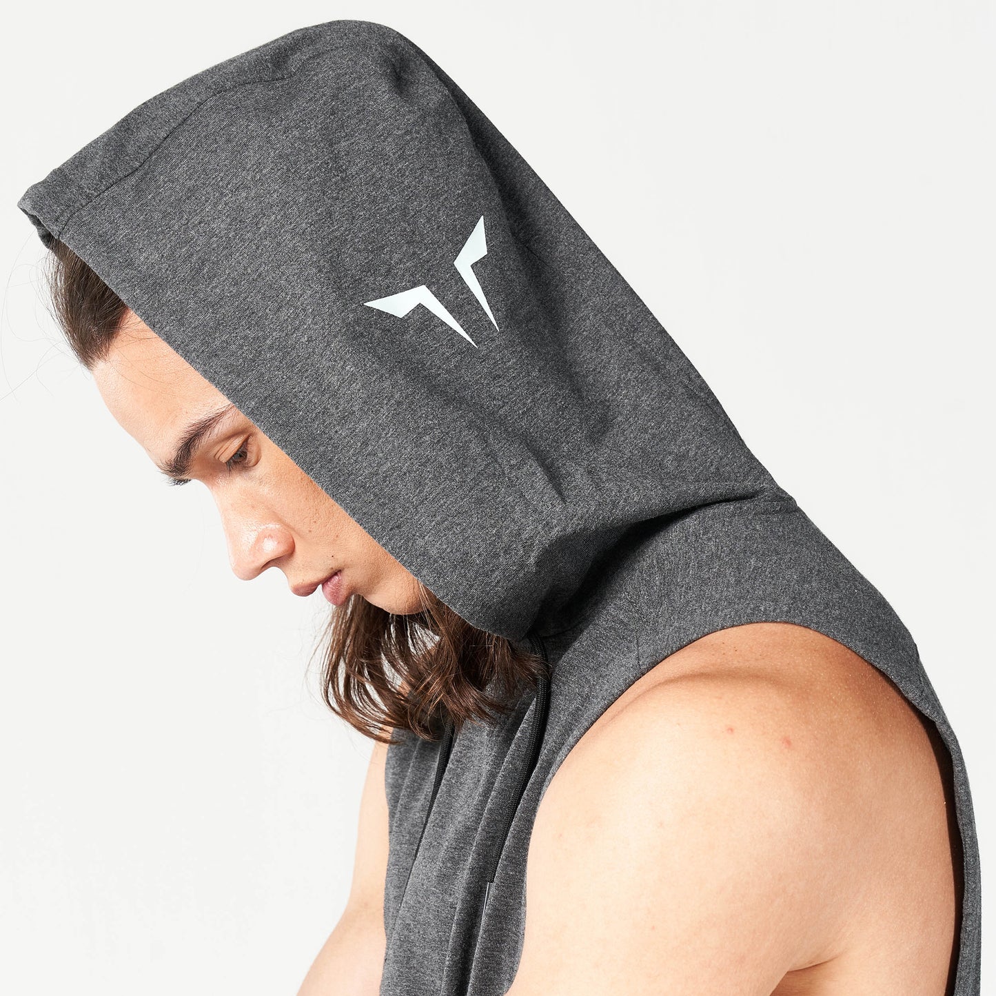 CODE HOODED TANK BLACK MARL