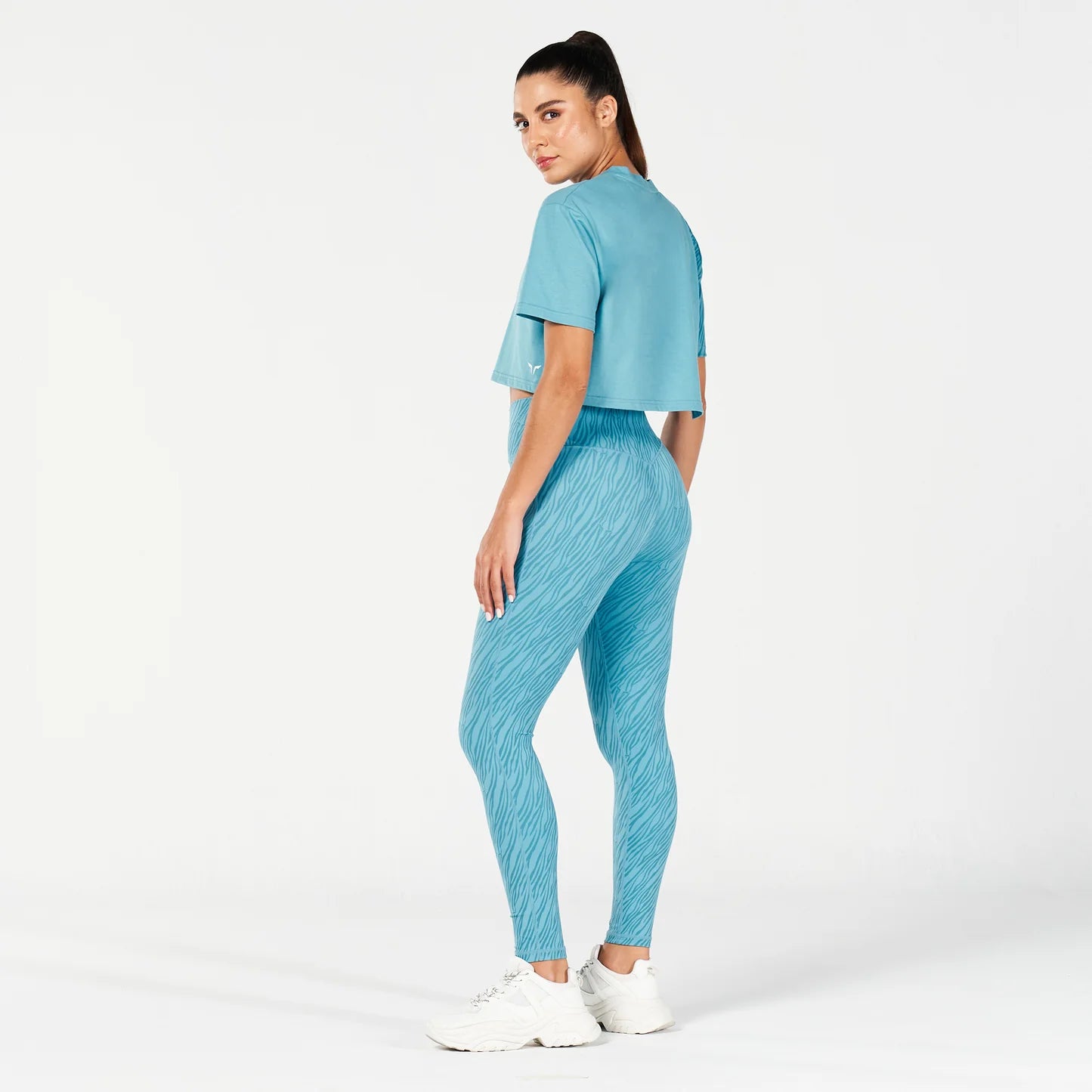 CORE WILD PRINT BOXY TEE DELPH BLUE