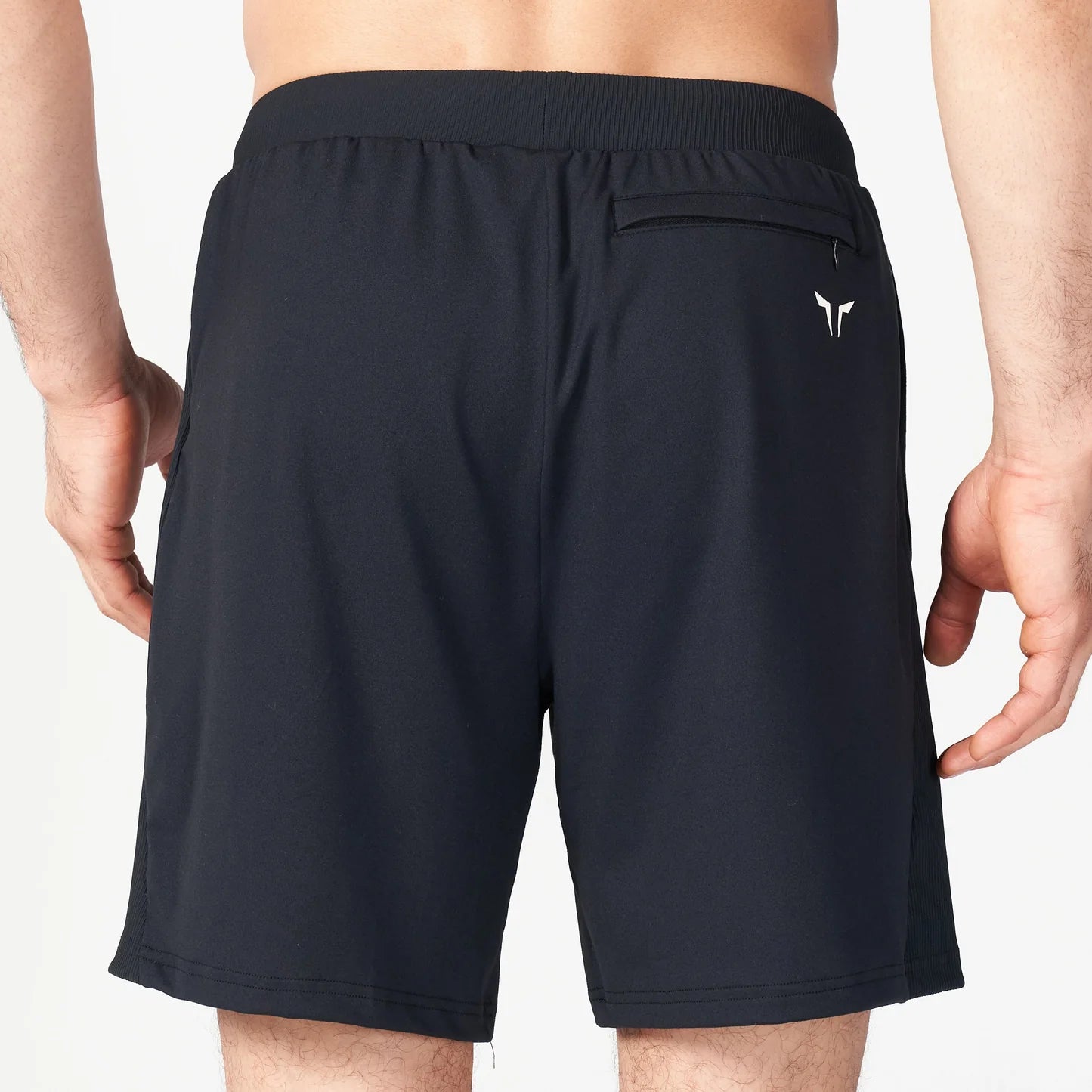 STATEMENT RIBBED FLEX SHORTS BLACK