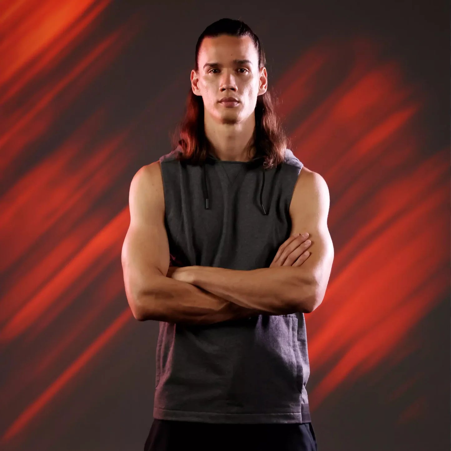 CODE HOODED TANK BLACK MARL