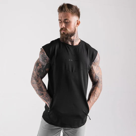 STATEMENT DROP SHOULDER TOP BLACK