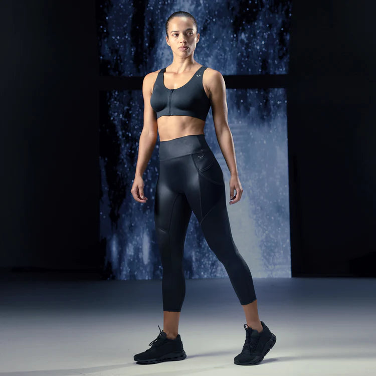 LAB360° PERFORMANCE ZIP UP BRA BLACK