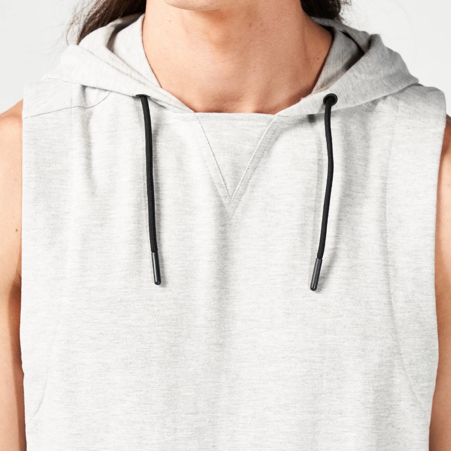 CODE HOODED TANK GREY MARL