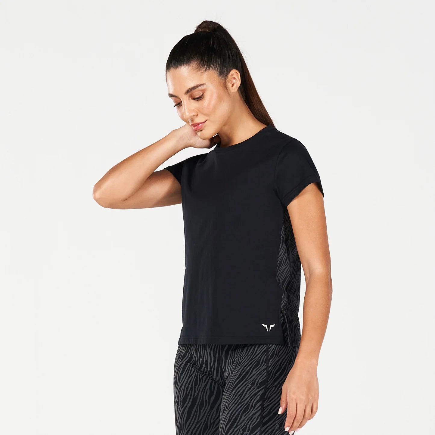 CORE WILD PRINT BACK TEE BLACK