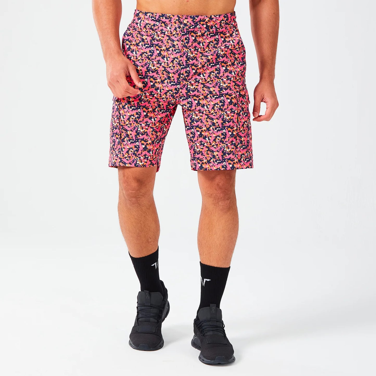 CODE UTILITY CARGO SHORTS - HOT PINK GLITCH CAMO