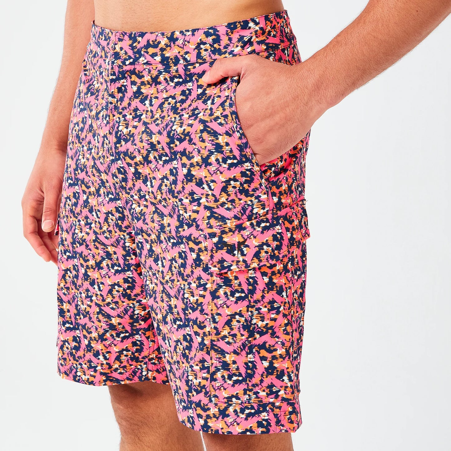 CODE UTILITY CARGO SHORTS - HOT PINK GLITCH CAMO