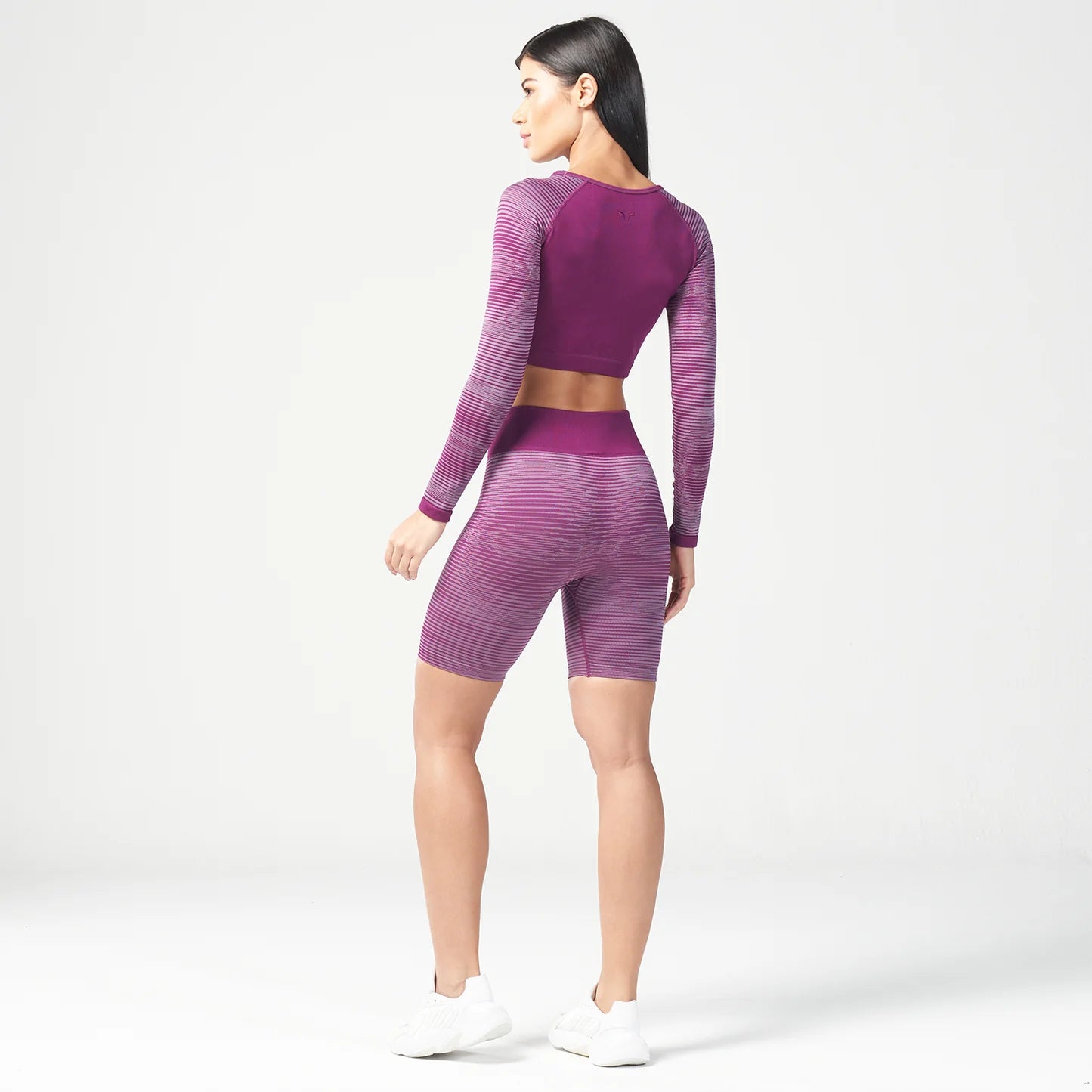 INFINITY STRIPE SEAMLESS SHORTS DARK PURPLE