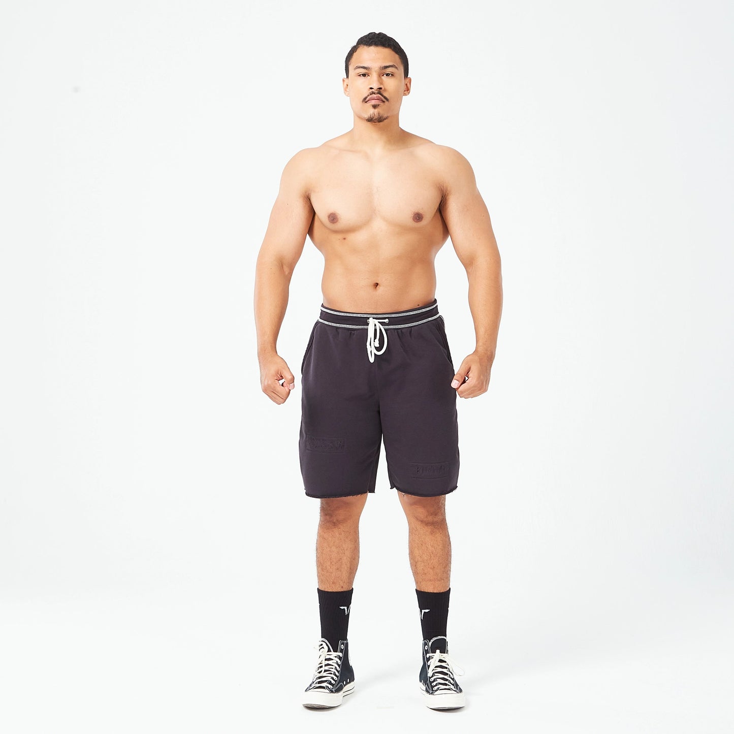 GOLDEN ERA RIPPED SHORTS BLACK