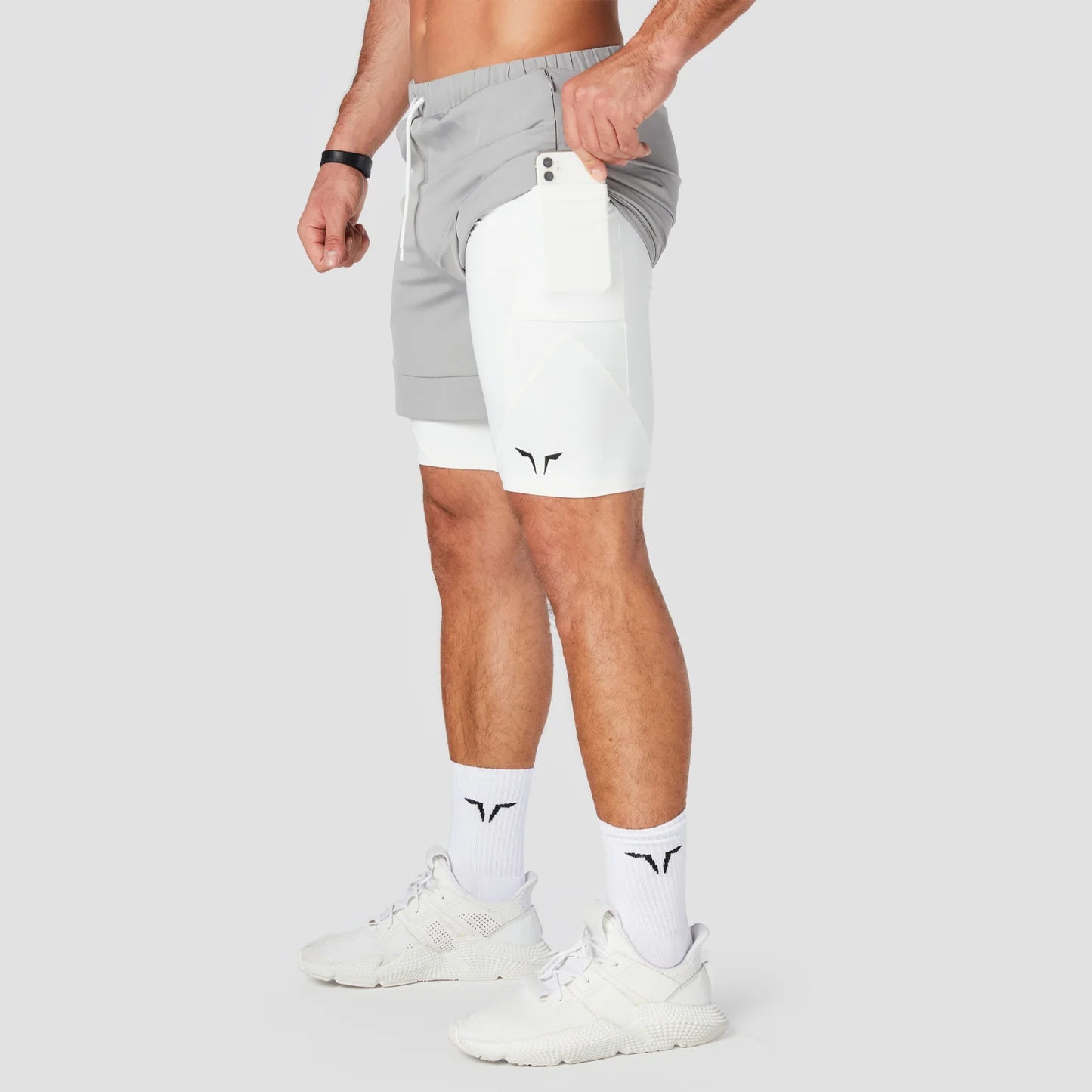LIMITLESS 2IN1 SHORTS LIGHT GREY
