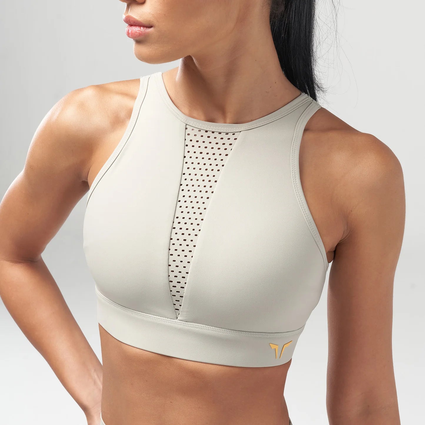 CODE HIGH NECK ADJUSTABLE BRA WILLOW GREY