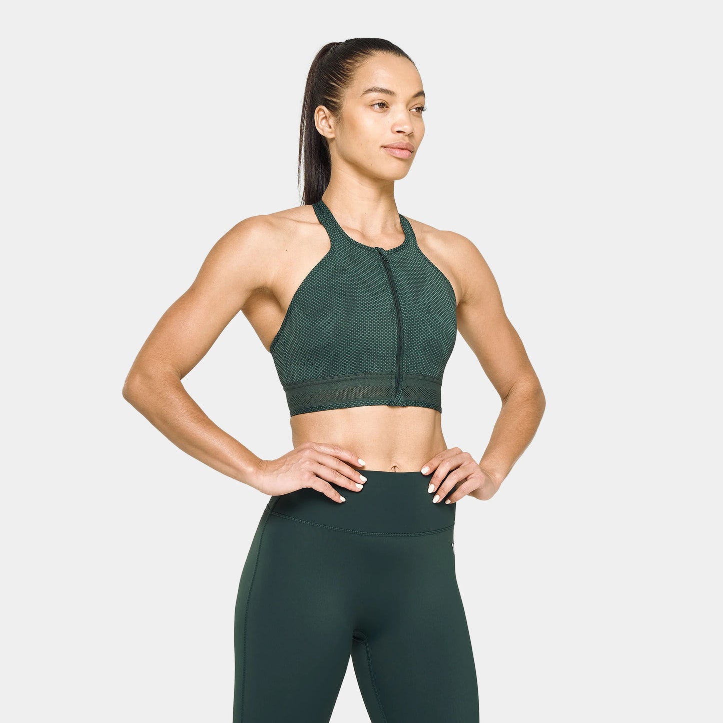 UNTAMED ZIP UP BRA - PINE GROVE & SCARAB PRINT
