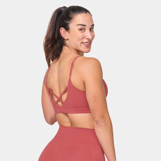 ESSENTIAL STRAPPY BRA - MARSALA