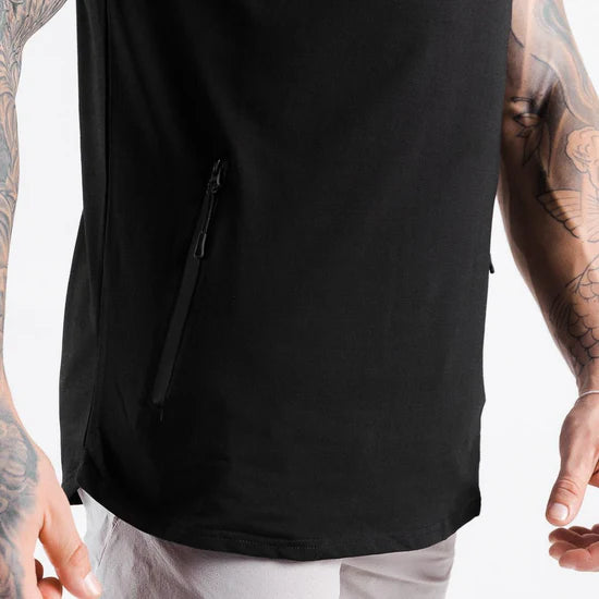STATEMENT DROP SHOULDER TOP BLACK