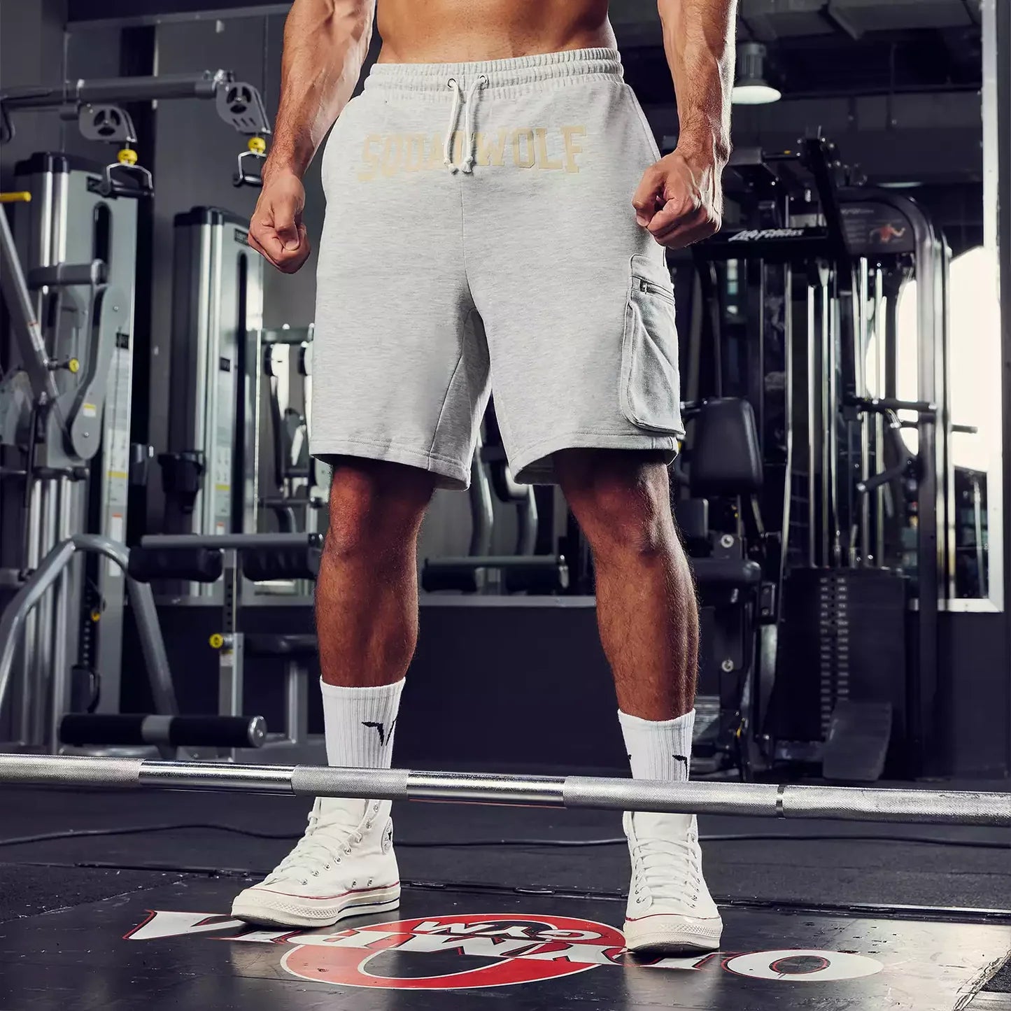 GOLDEN ERA NEW GEN JOGGER SHORTS LIGHT GREY MARL