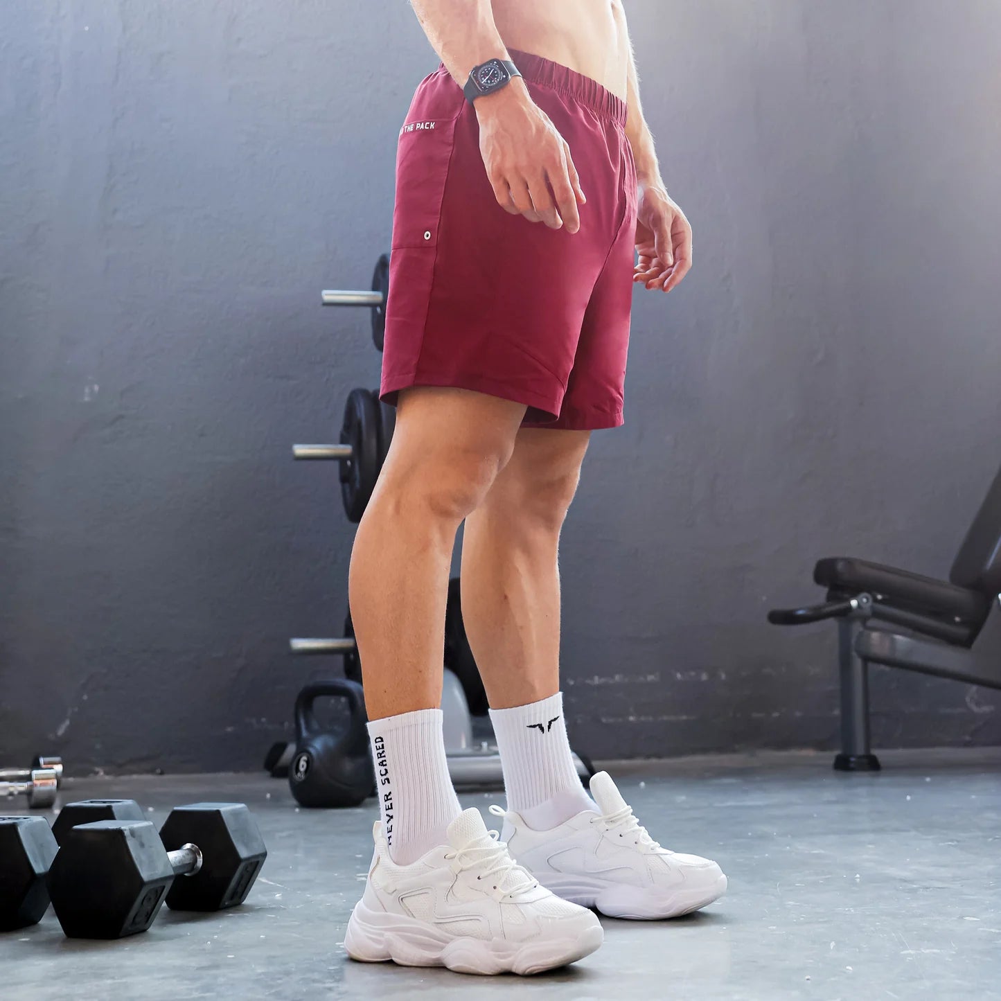 STATEMENT QUICK DRY SHORTS BURGUNDY