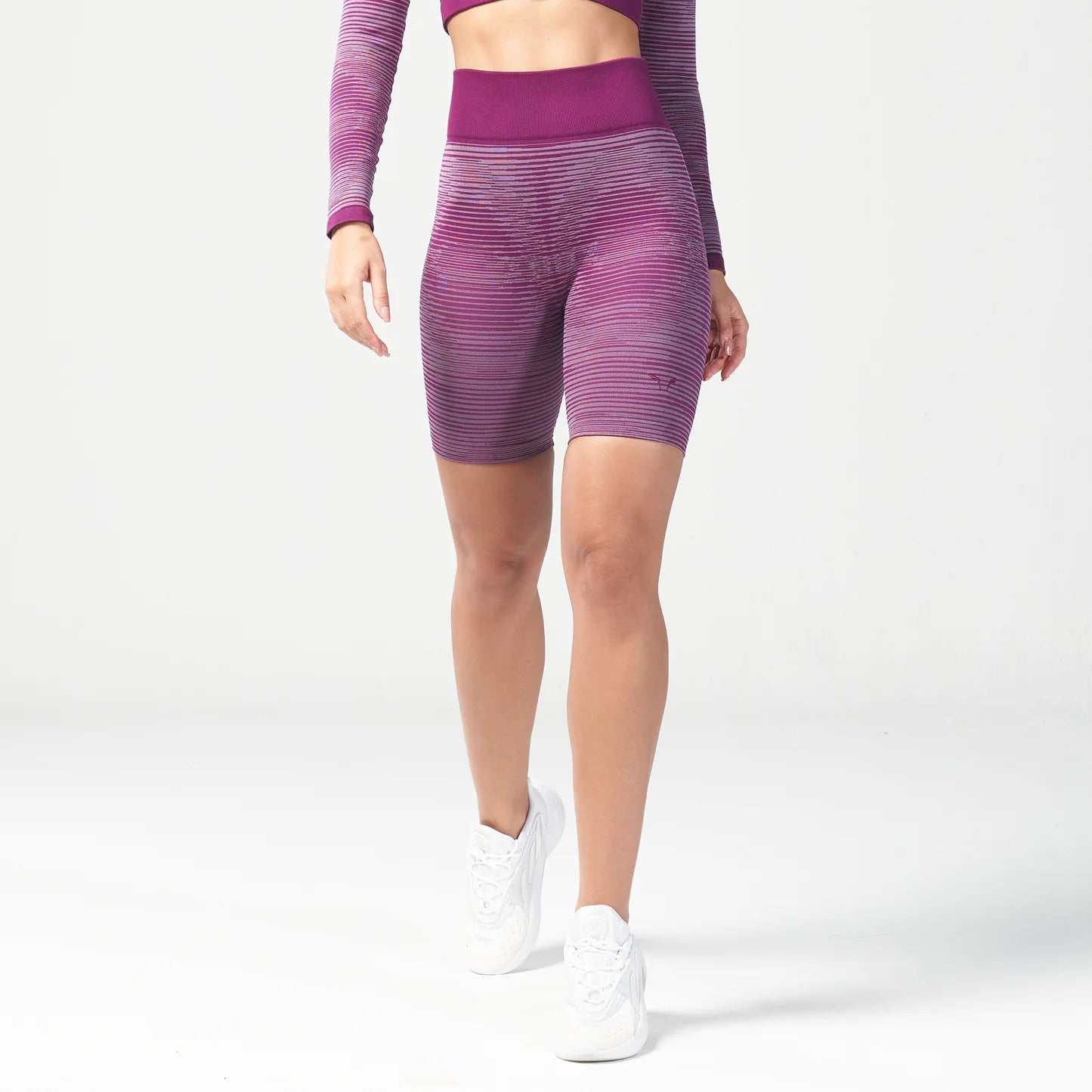 INFINITY STRIPE SEAMLESS SHORTS DARK PURPLE