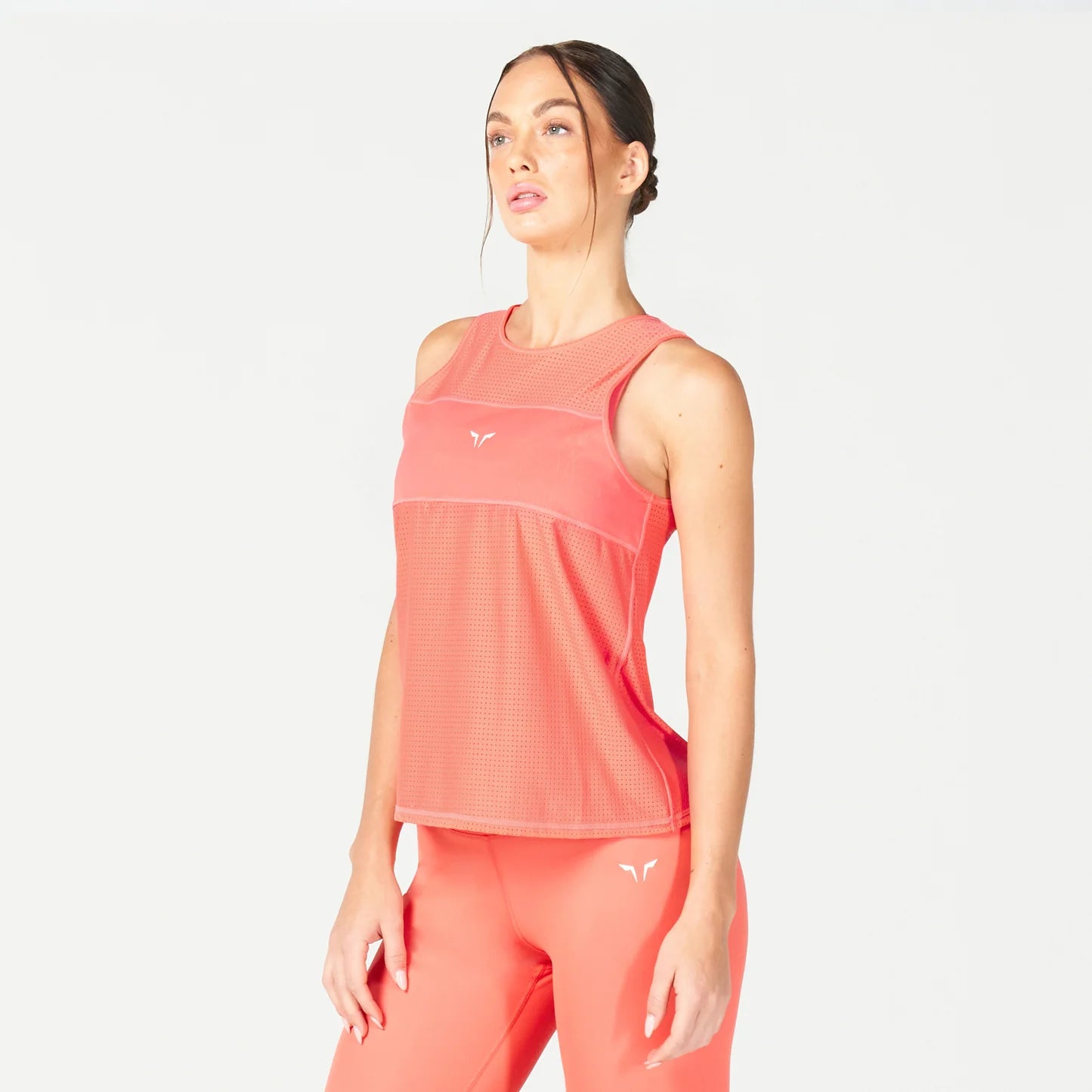MESH REVERSIBLE TANK HOT CORAL