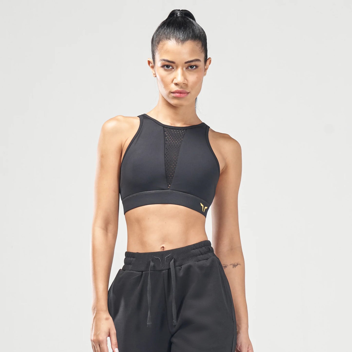 CODE HIGH-NECK ADJUSTABLE BRA BLACK
